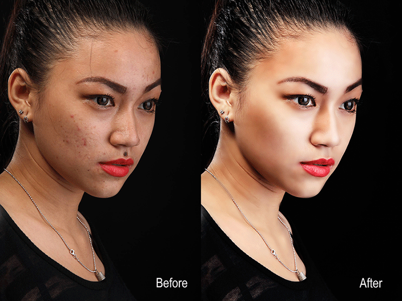 retouch da trên photoshop