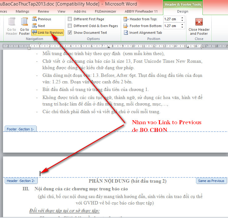 thủ thuật đánh số trang trong word