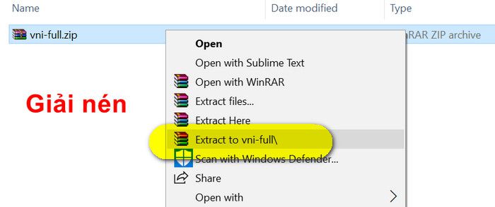 giải nén fonts tiếng việt excel