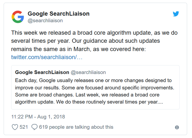 google update thuật toán mới