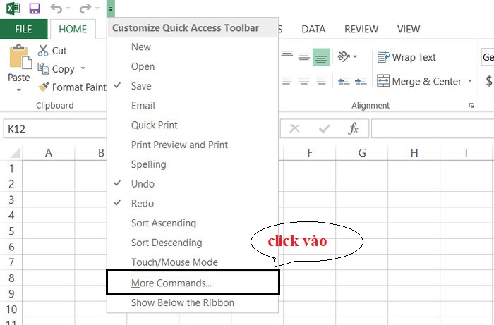 click vao more commands
