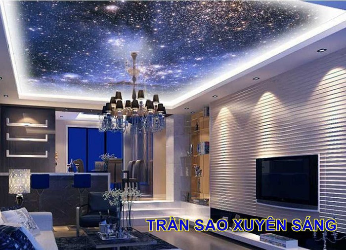 thi công trần sao xuyên sáng