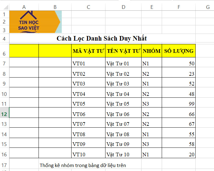 Số liệu tạo từ file excel 