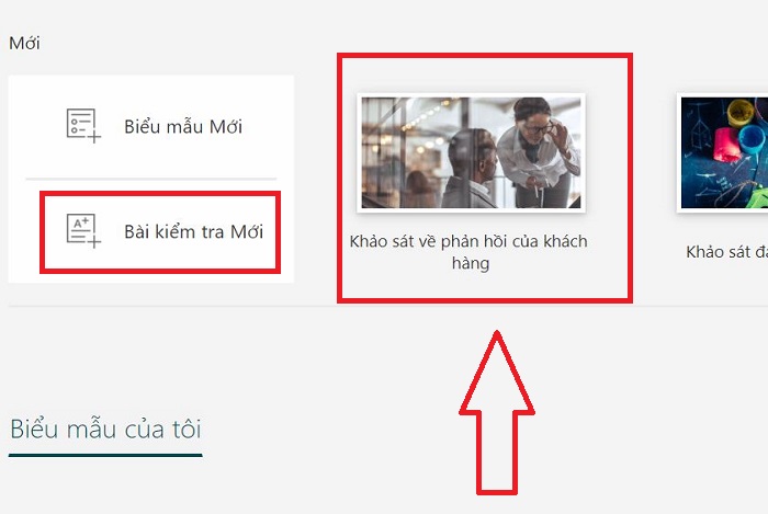 tạo bài khảo sát mới
