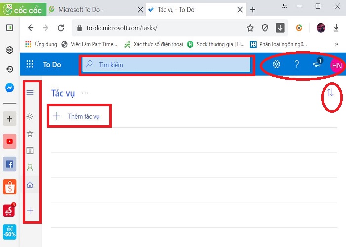 giao diện của microsoft to do
