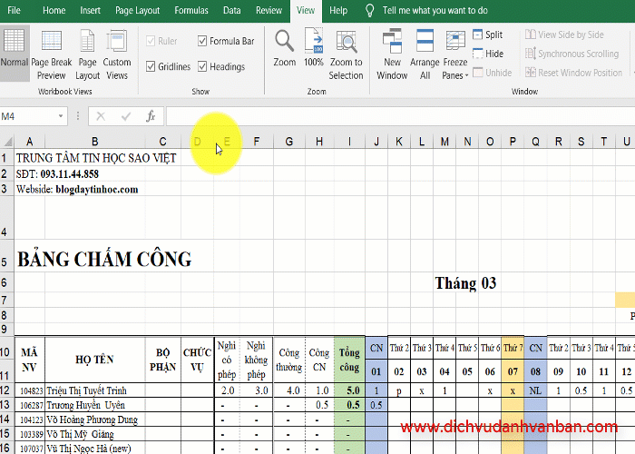 Dàn trang Excel trước khi in, đảm bảo không bao giờ lỗi (In ấn chuyên Nghiệp)
