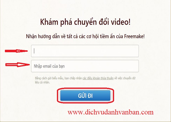 Đăng nhập Freemake bằng Web