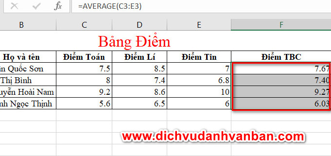 chọn các ô cần ẩn công thức