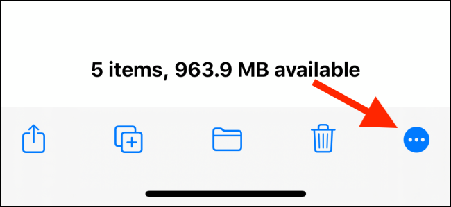 Chọn nút Menu trong ứng dụng Files