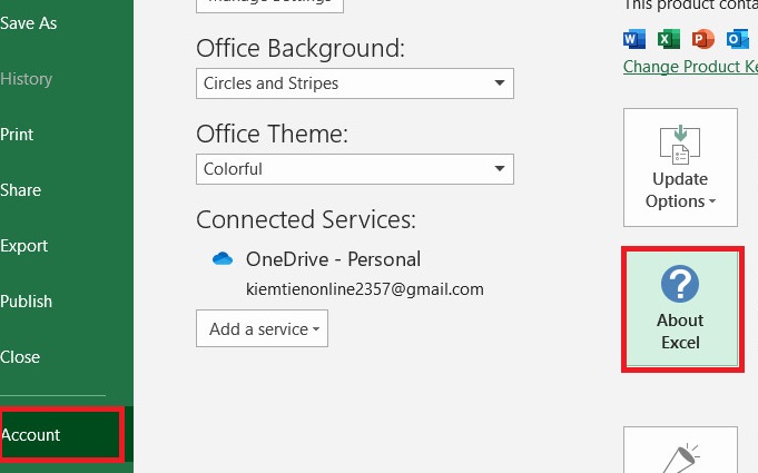 Mở Account trong File