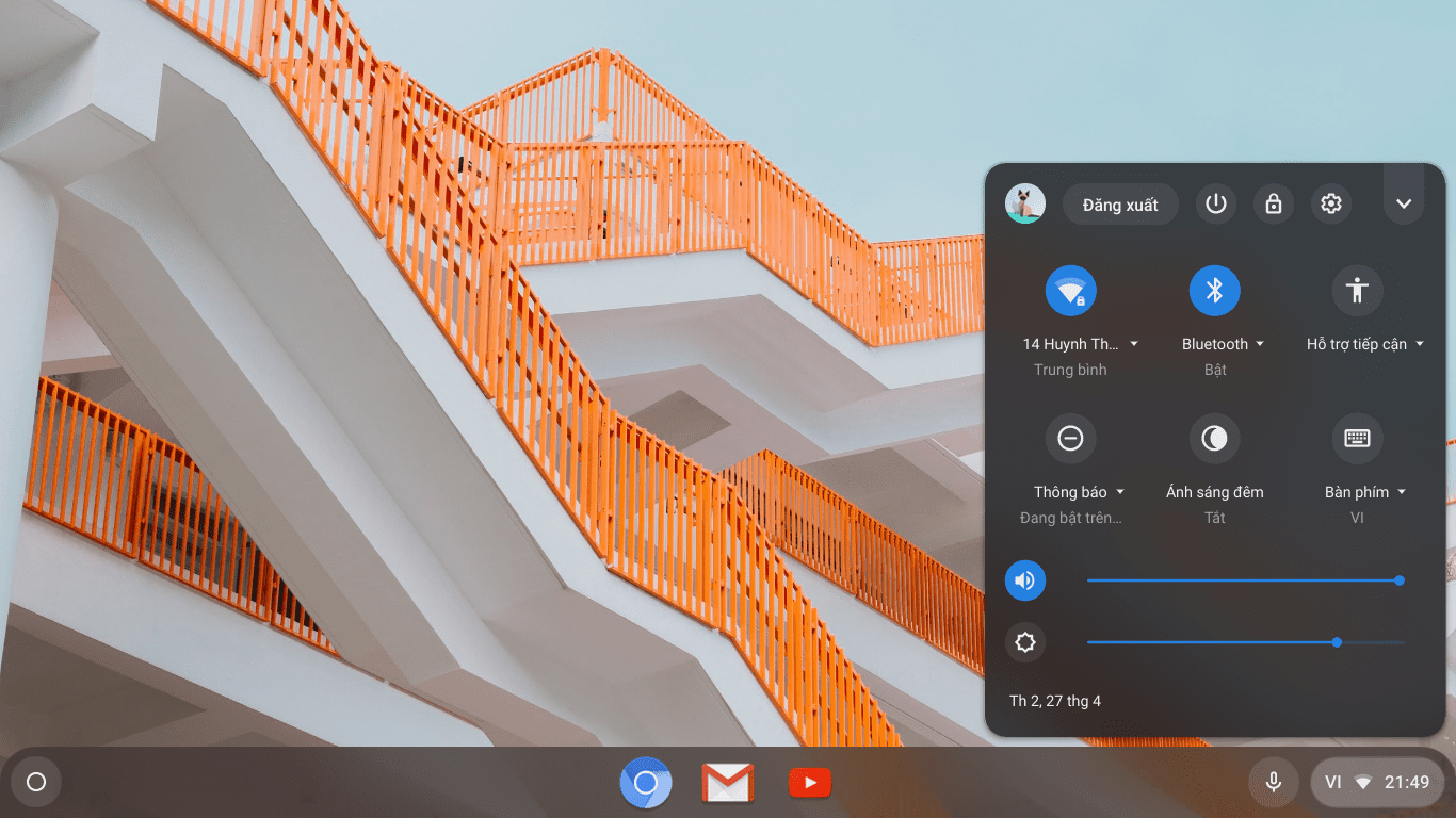 giao diện cài đặt hệ điều hành Chrome OS