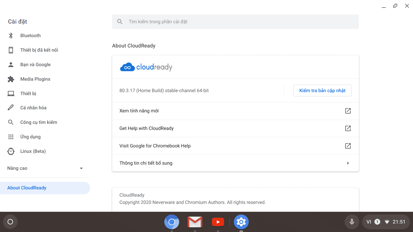 giao diện hệ điều hành Chrome OS