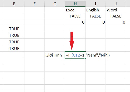 Gán NAM NỮ với giá trị 0 và 1