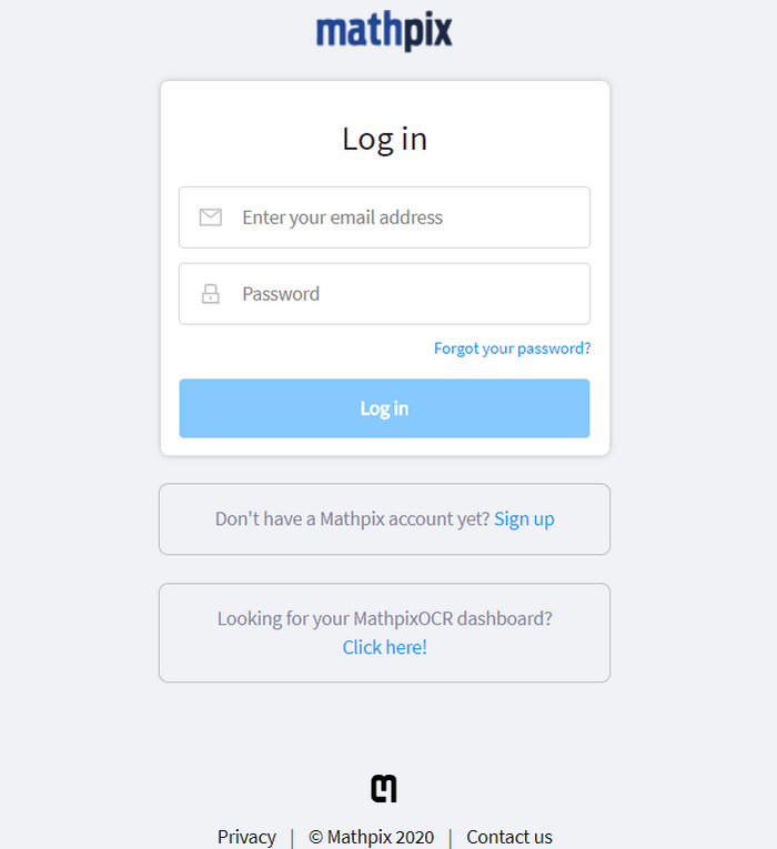 Đăng nhập Snip.mathpix.com