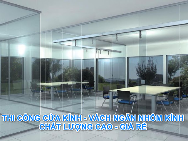 vách ngăn kính văn phòng