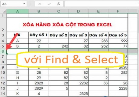 Bí quyết xóa nhanh dòng hoặc cột trống với Find & Select trong Excel 9/2022