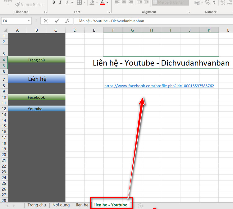 tạo liên hệ youtube