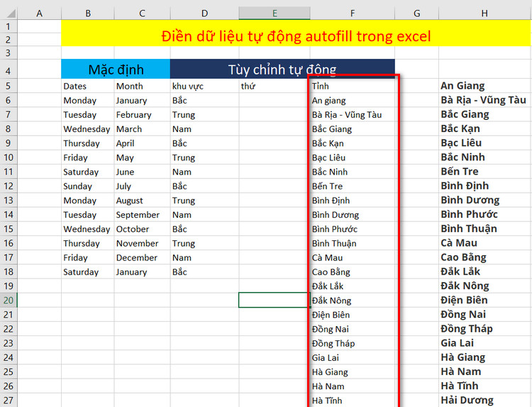 nhập dữ liệu tính nâng cao