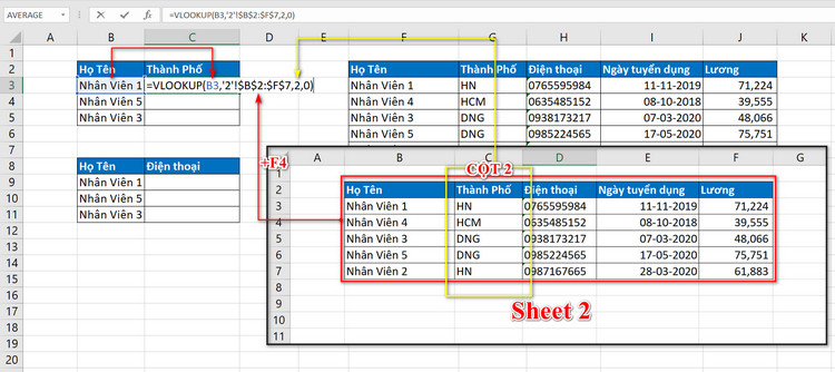 sử dụng vlookup khác sheet đơn giản