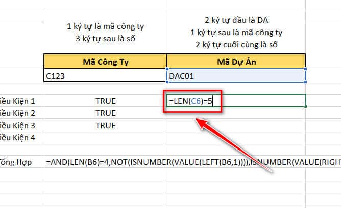 điều kiện 1 mã dự án