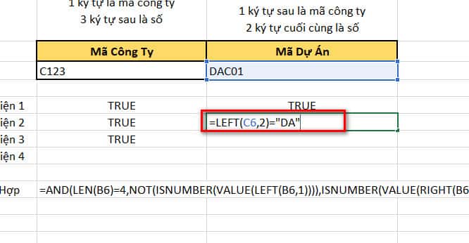 điều kiện 2 mã dự án