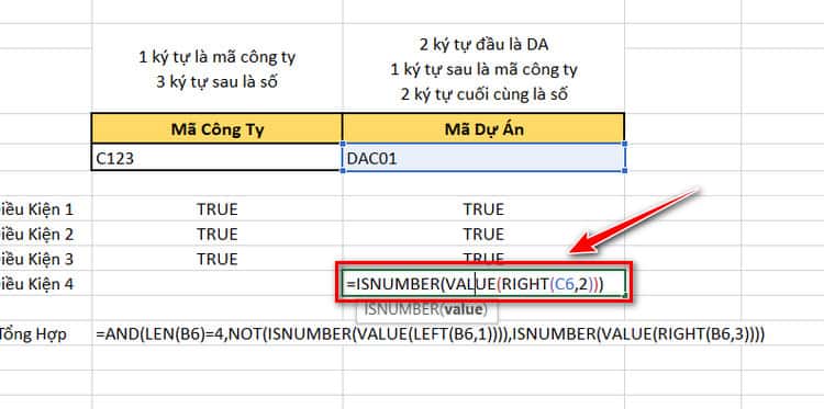 điều kiện 4 mã dự án