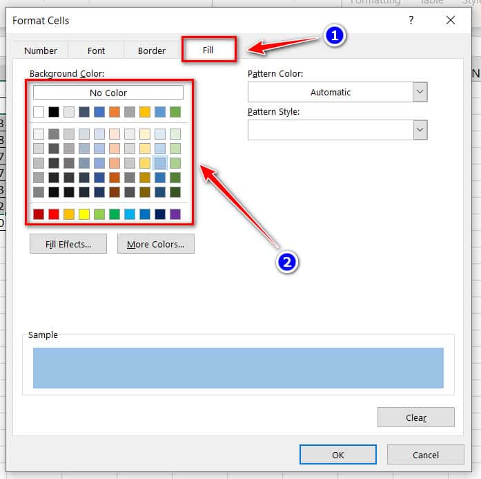 chọn màu cho ô khi checkbox