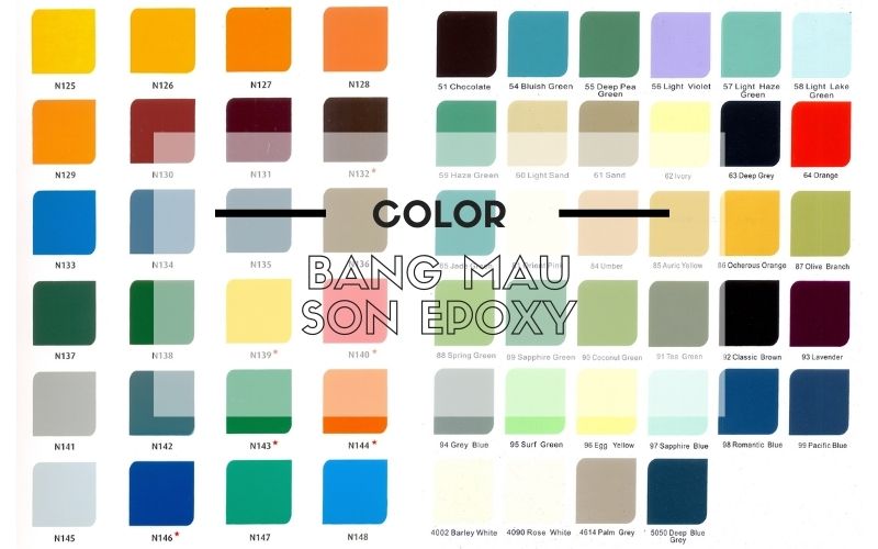 bảng màu sơn epoxy