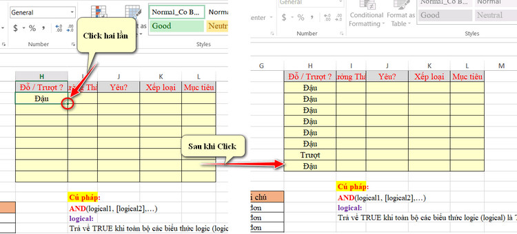 click chuột hai lần