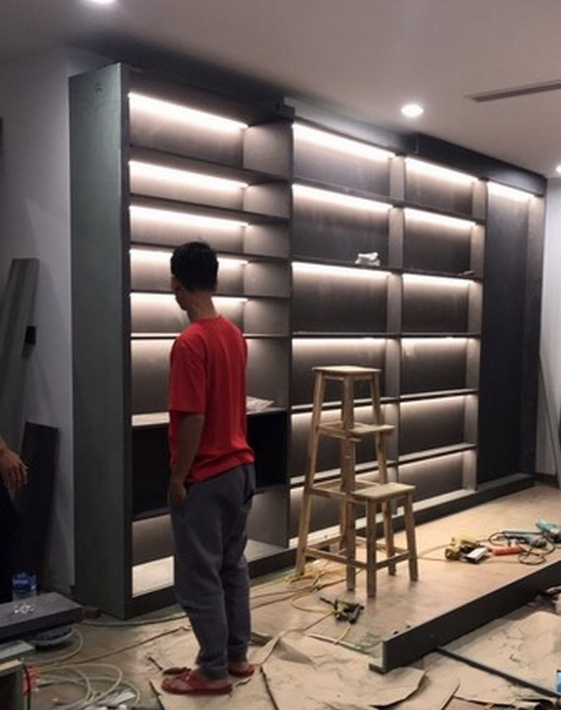 đèn led thanh nhôm âm trần thi công
