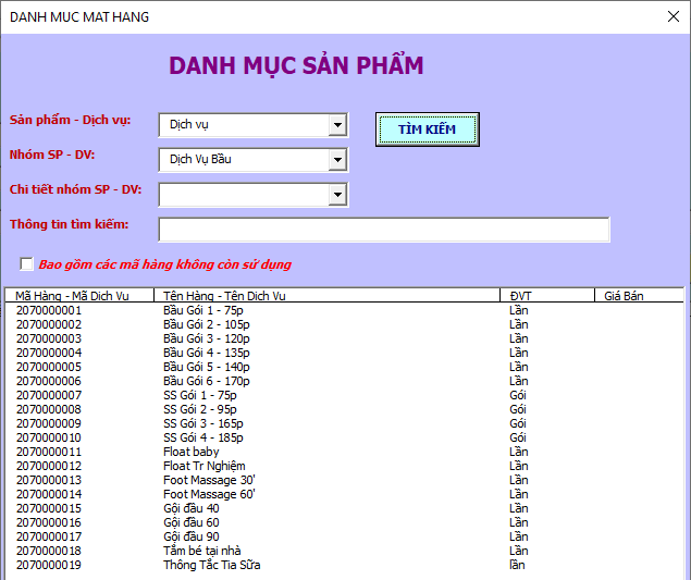 danh mục sản phẩm