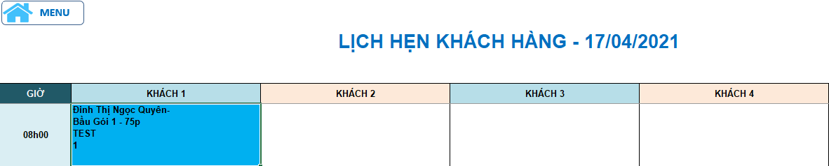lịch hẹn khách hàng
