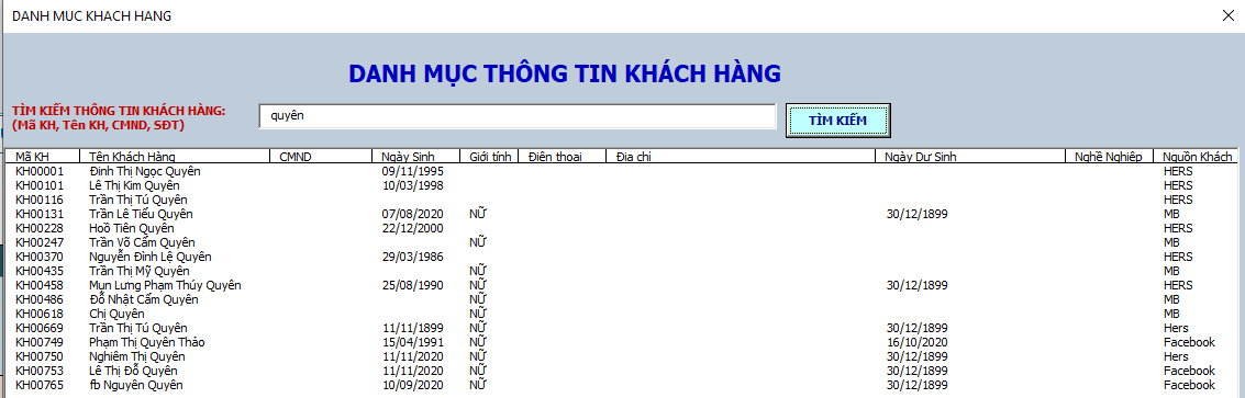 thông tin khách hàng