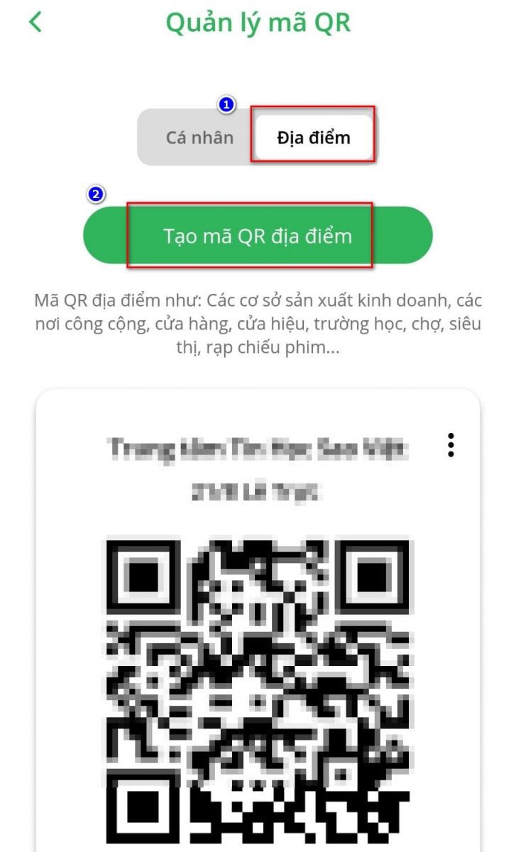 hình ảnh nhấp vào địa chỉ tạo mã QR