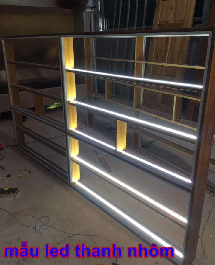 led thanh nhôm kệ sách