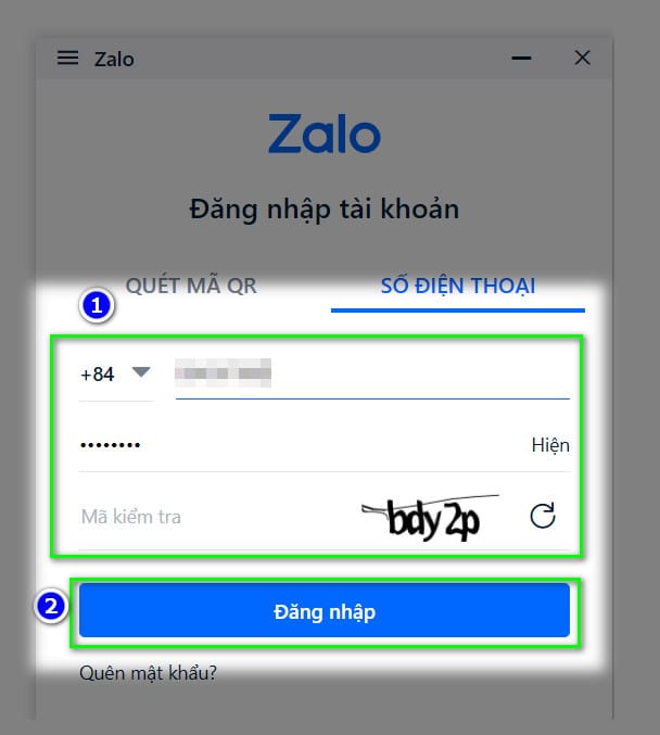 Đăng nhập qua số điện thoại