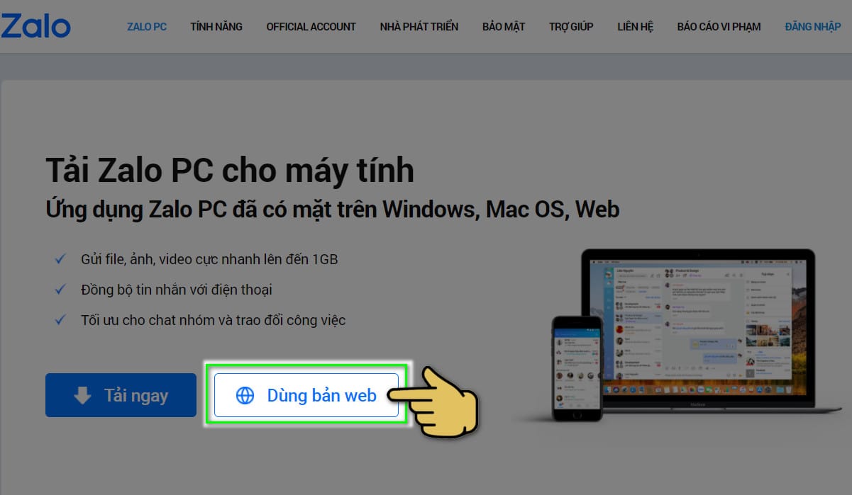 Truy cập vào đường link cách 2