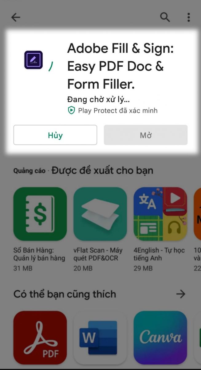 hình tải ứng dụng adobe fill