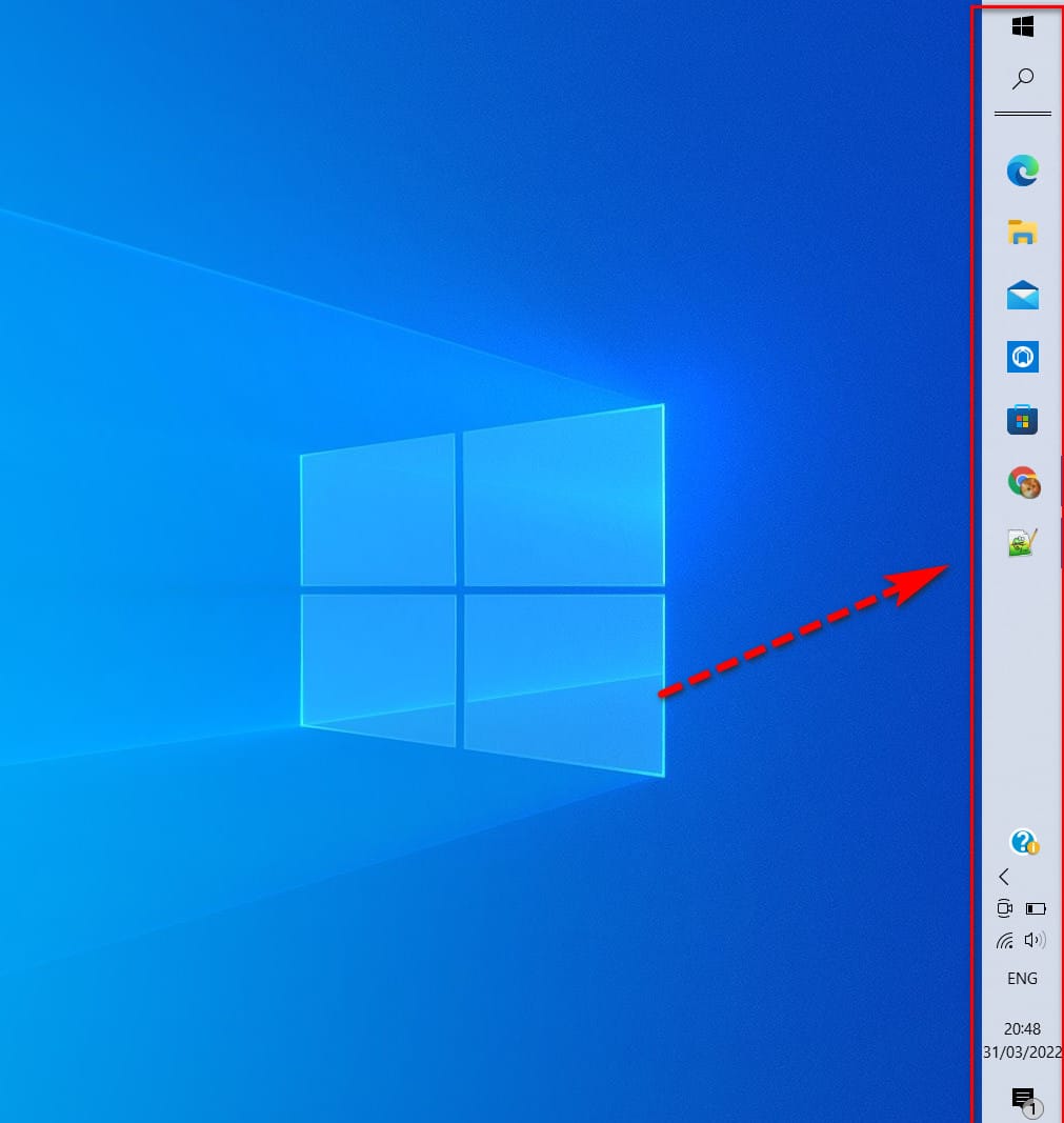 hình ảnh di chuyển vị trí thanh taskbar