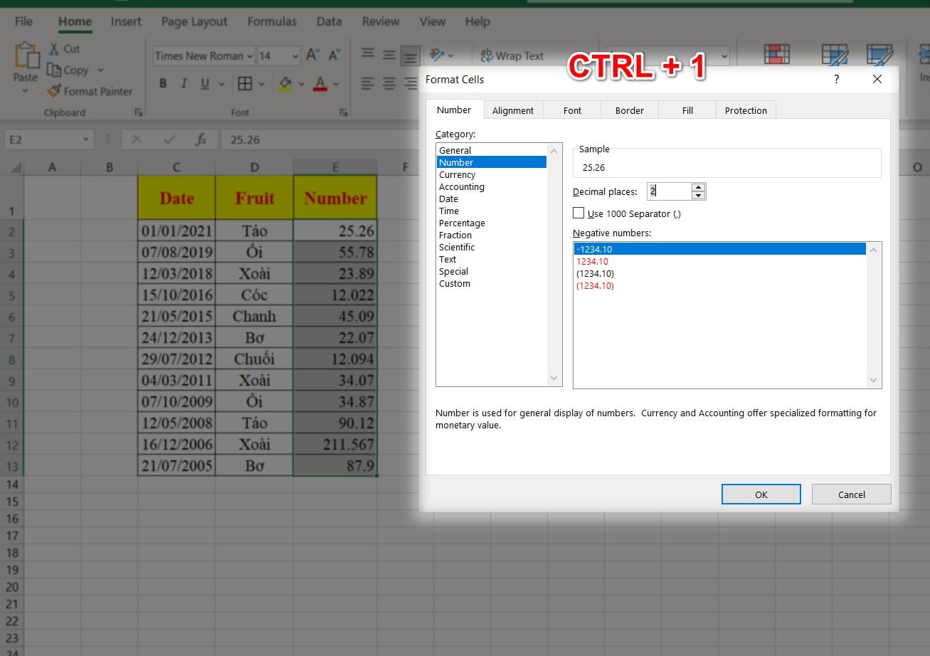 hình ảnh hiển thị hộp thoại format cells