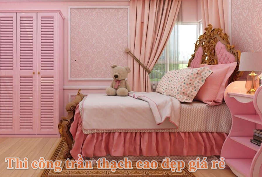 thi công trần thạch cao cho con