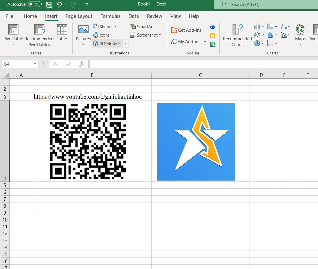 hình ảnh chèn mã qr excel