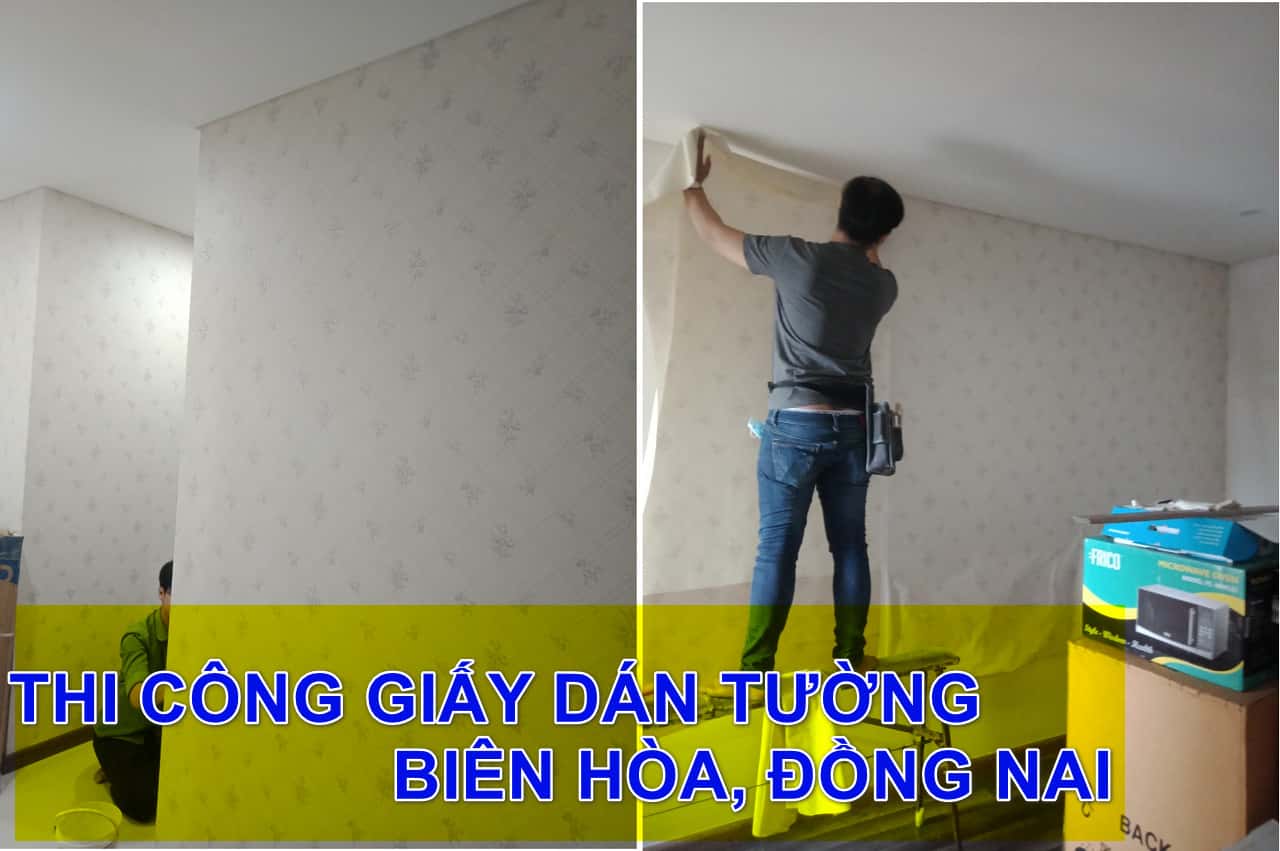 thi công giấy dán tường