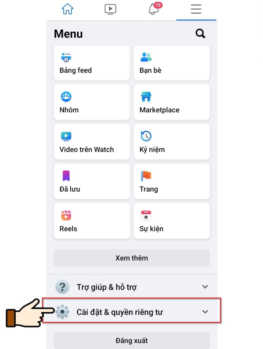 hình ảnh tích chọn vào dấu 3 gạch