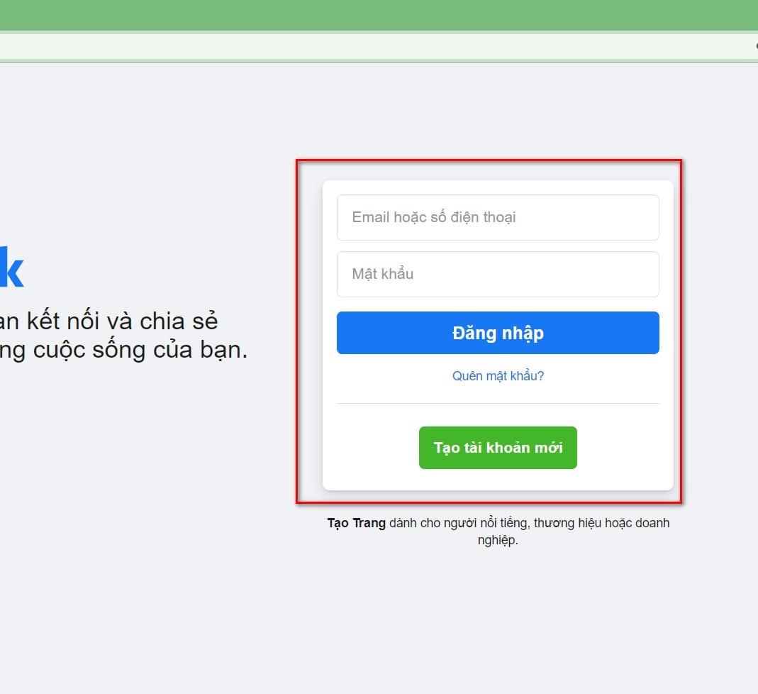 hình ảnh đăng nhập facebook