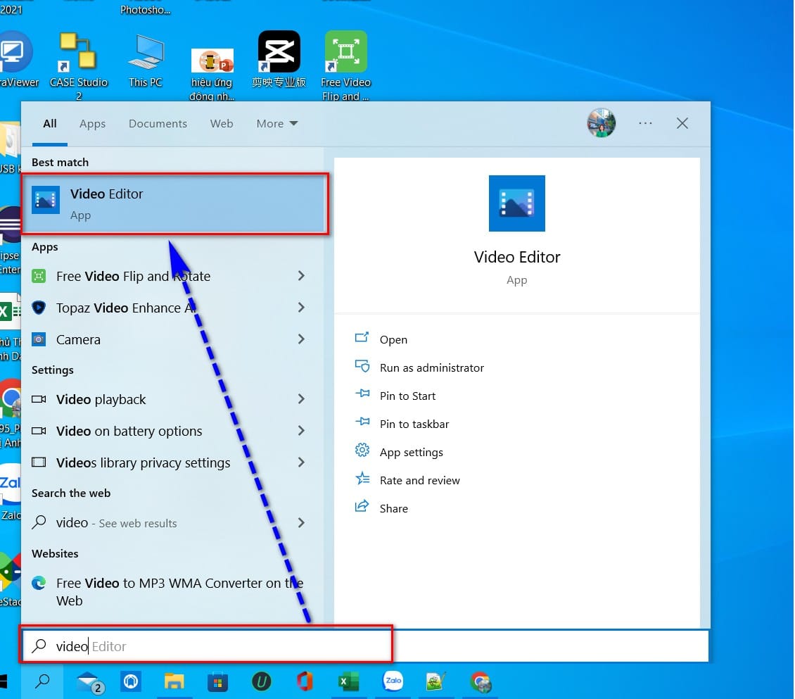 hình ảnh truy cập video editor
