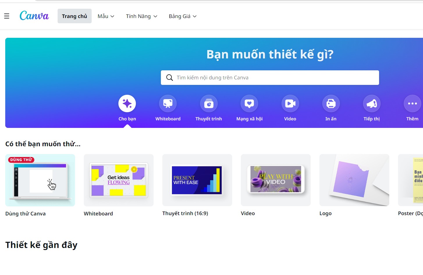 hình ảnh trang chủ canva