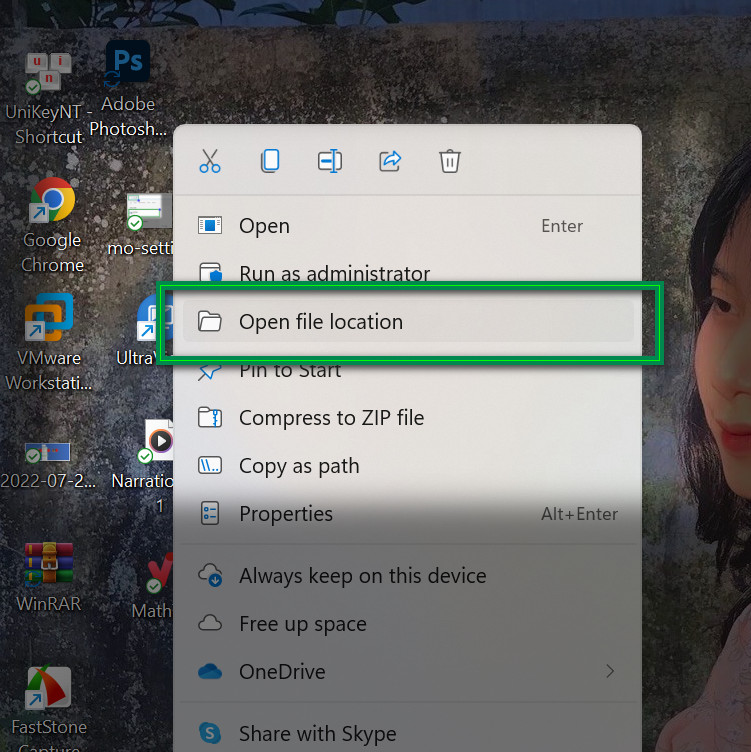 open file location