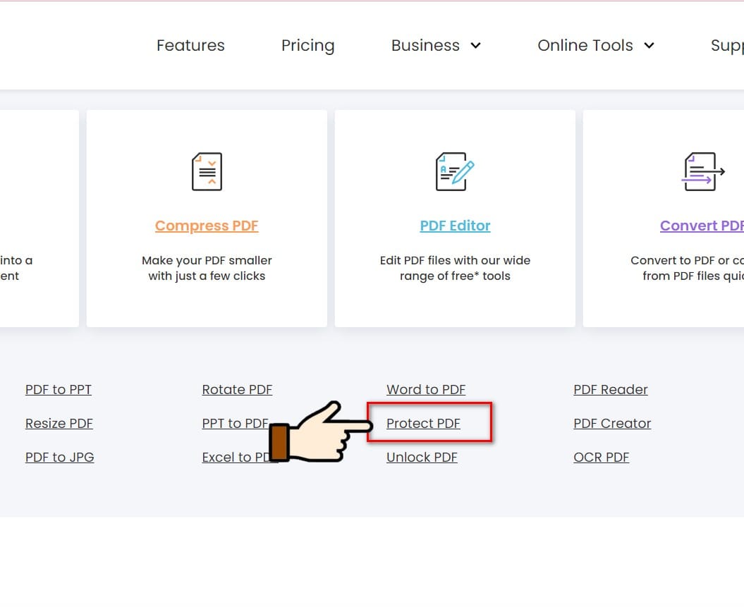 hình chọn protect pdf