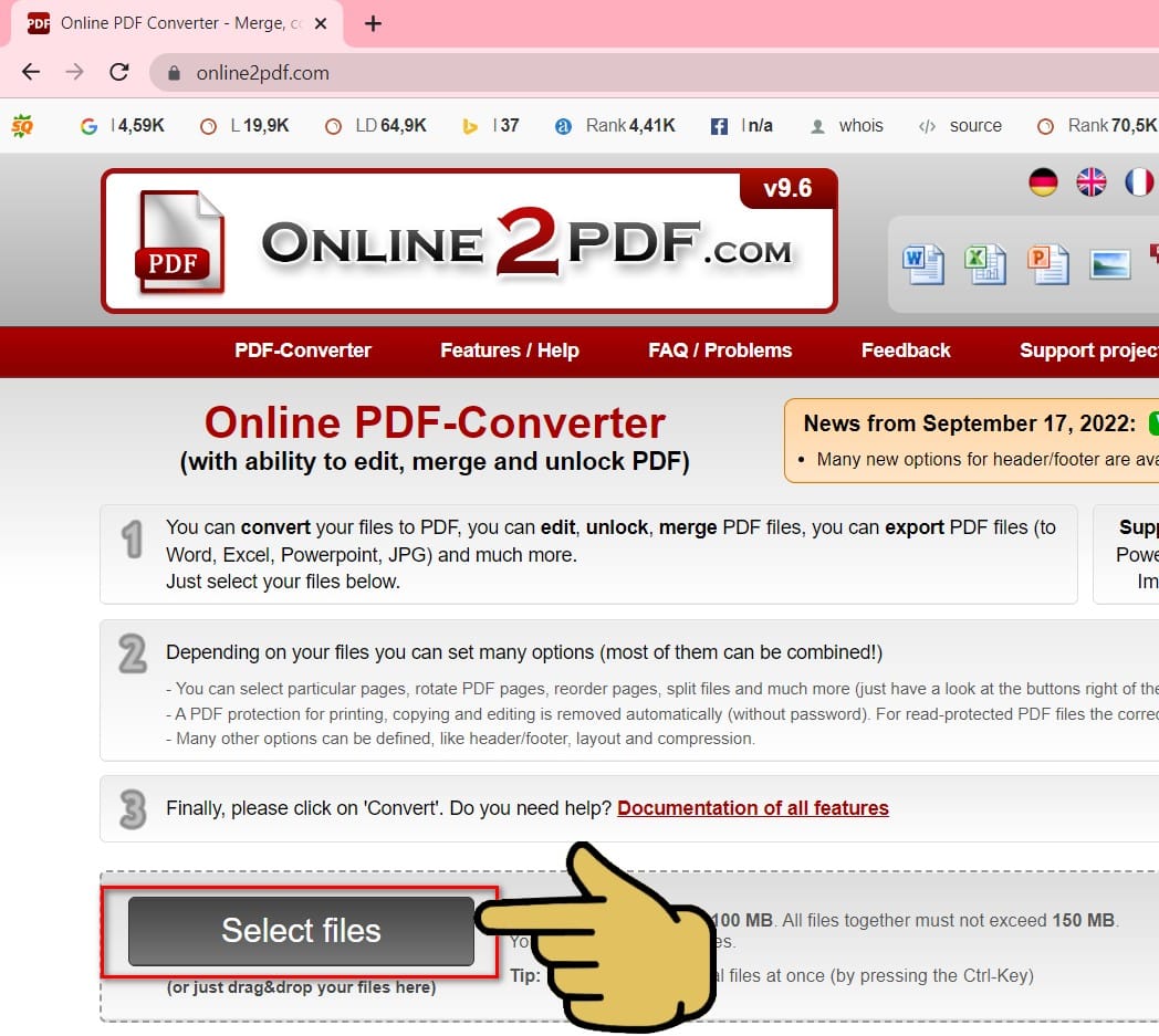 hình nhấn chọn select file